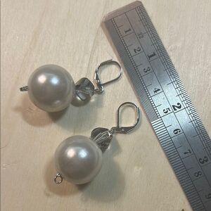 Elegant Silver Pearl Drop Earrings